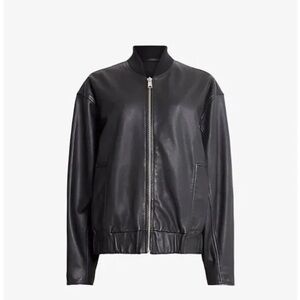All Saints Yara Black Bomber Jacket Retails $659